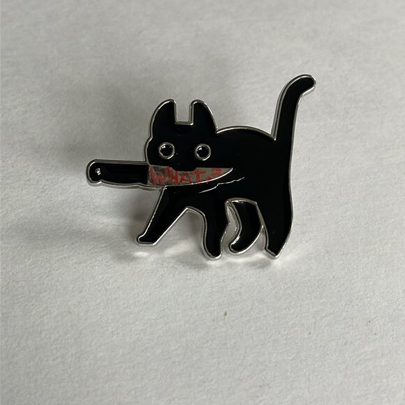 *♪ Naughty Black Cat Kitty Enamel Pin *♪ - Picture 4 of 4